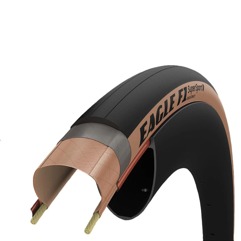 Cubierta EAGLE SUPER SPORT R 700 x 28 ocre y negro Tubeless